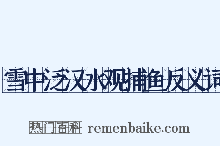 雪中泛汉水观捕鱼反义词是什么意思的图片